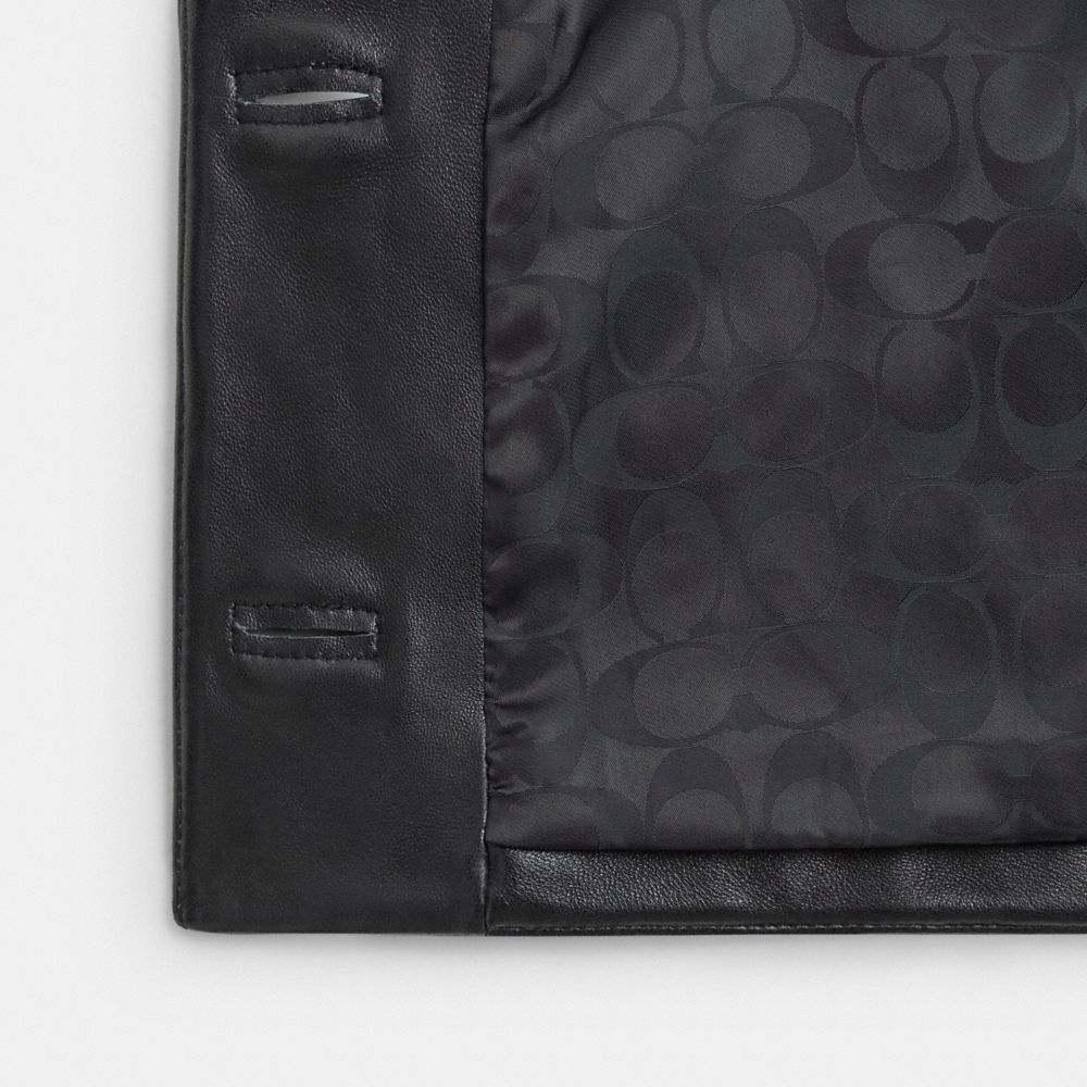Coach Quilted Leather Vest Black