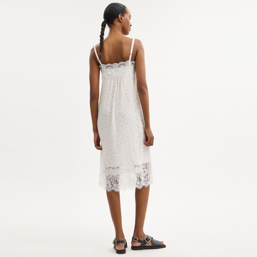 Coach Floral Lace Dress White