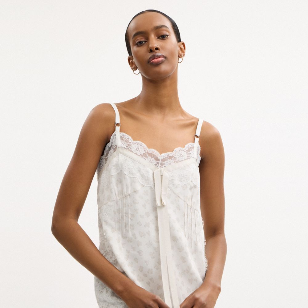 Coach Floral Lace Dress White