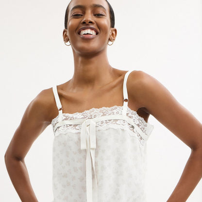 Coach Floral Silk Top White