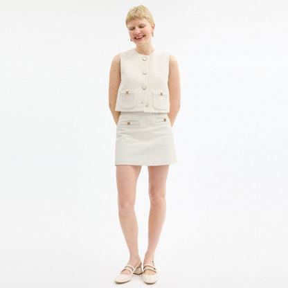 Coach Heritage C Leather Skirt White