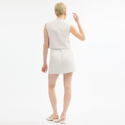 Coach Heritage C Leather Skirt White