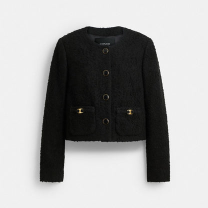 Coach Heritage C Boucle Jacket Black