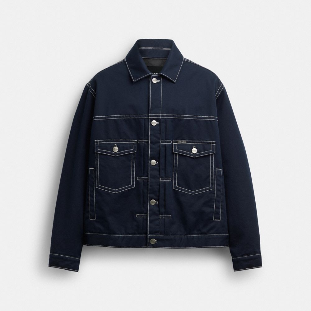 Coach Trucker Jacket Navy Blue