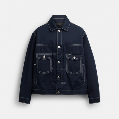 Coach Trucker Jacket Navy Blue