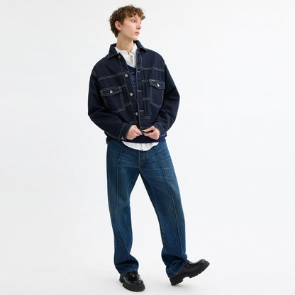 Coach Trucker Jacket Navy Blue