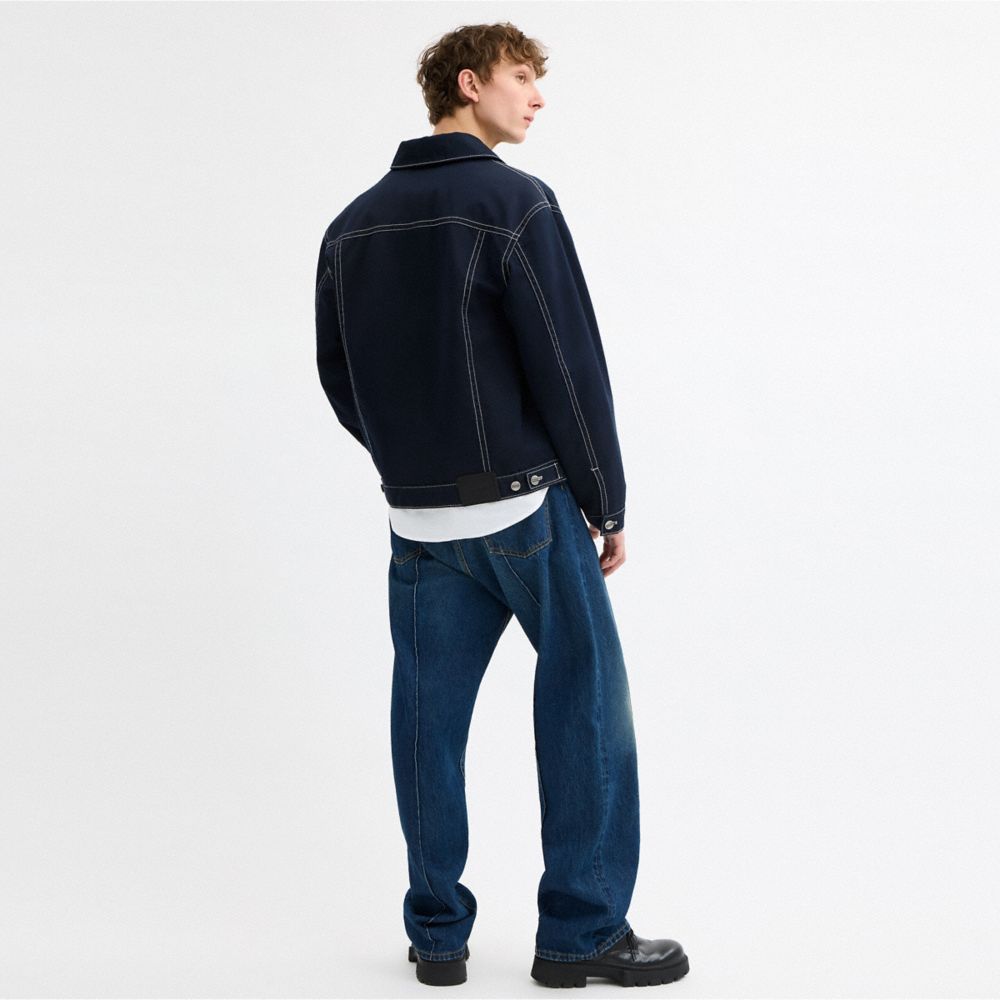 Coach Trucker Jacket Navy Blue