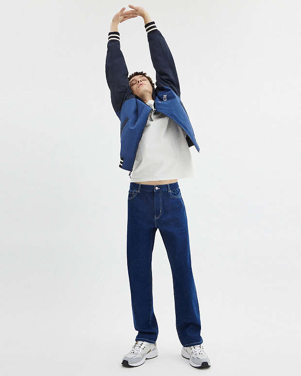 Straight Fit Denim Jeans Dark Wash Dark Wash