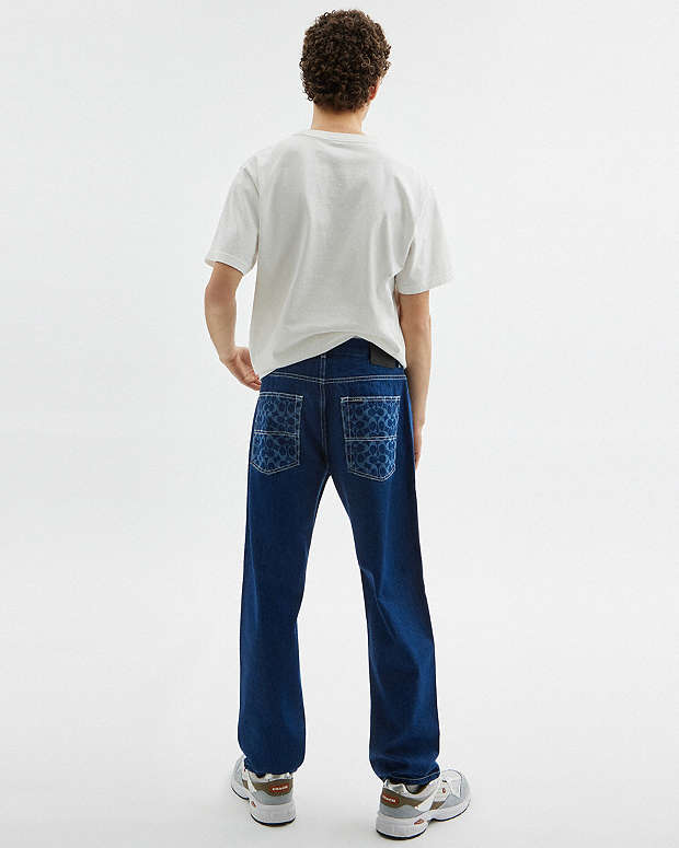 Straight Fit Denim Jeans Dark Wash Dark Wash