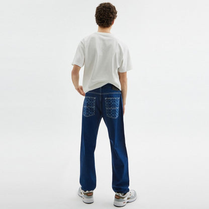 Coach Straight Fit Denim Jeans Dark Wash