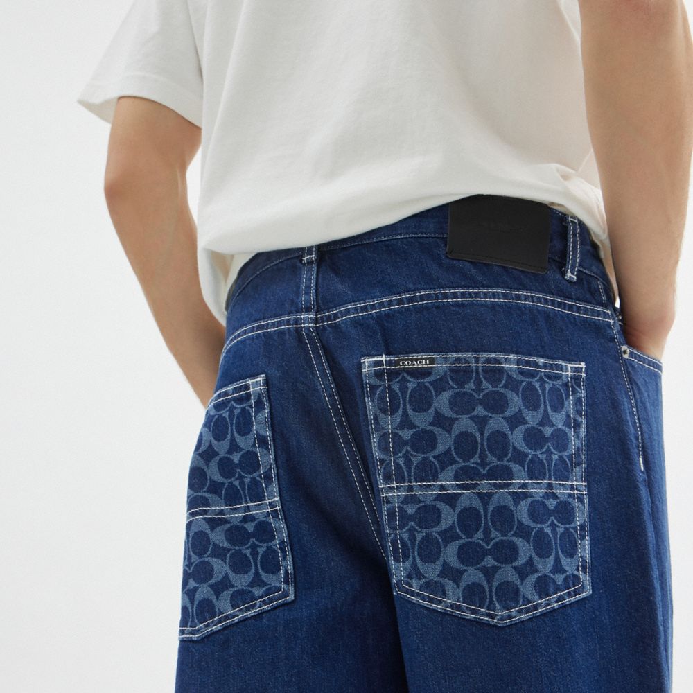 Coach Straight Fit Denim Jeans Dark Wash