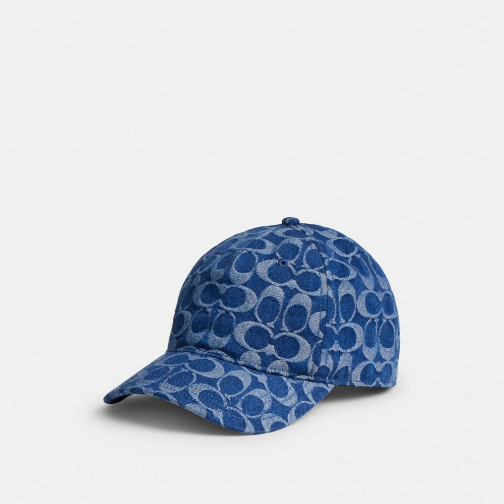 Coach Signature Denim Baseball Hat Denim