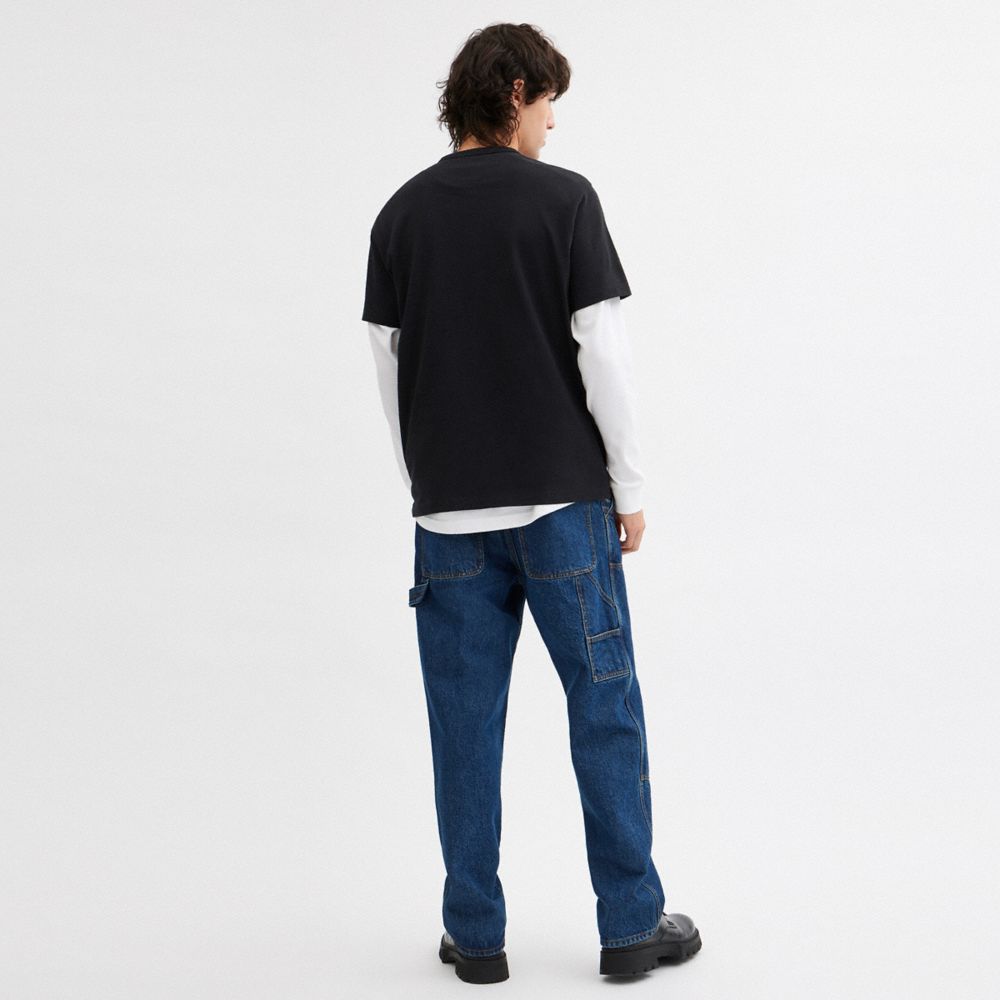 Coach New Year Coach Snake Script T Shirt In Organic Cotton Black