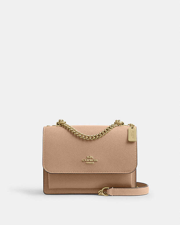 Mini Klare Crossbody Bag Crossgrain Leather-Gold-Taupe Crossgrain Leather-Gold-Taupe