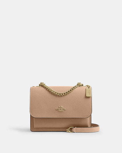 Mini Klare Crossbody Bag Crossgrain Leather-Gold-Taupe Crossgrain Leather-Gold-Taupe