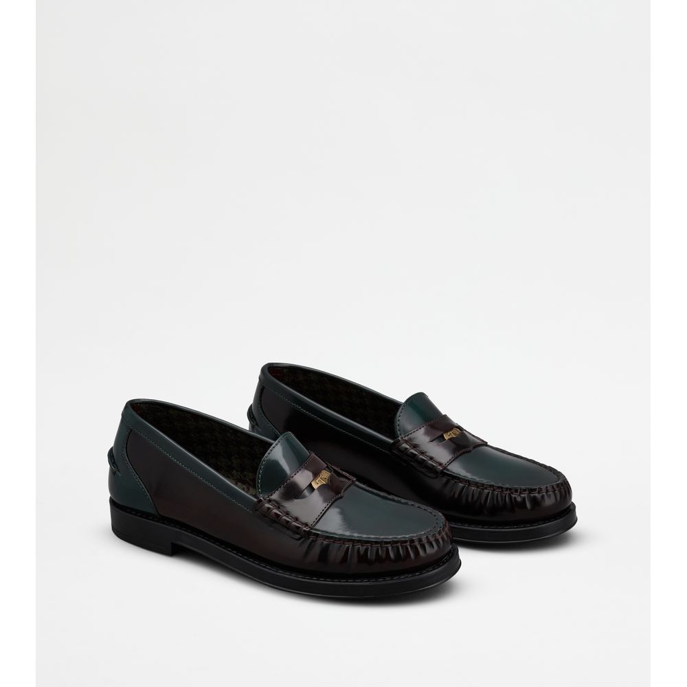 Tods Loafers In Leather Brown Womens