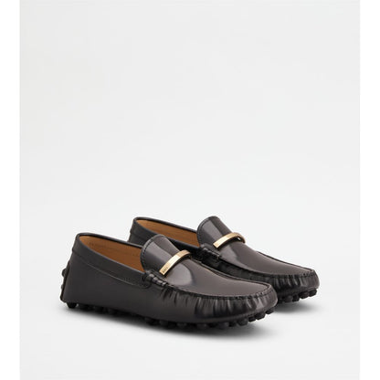 Tods Gommino Bubble Loafers In Leather Grey Mens