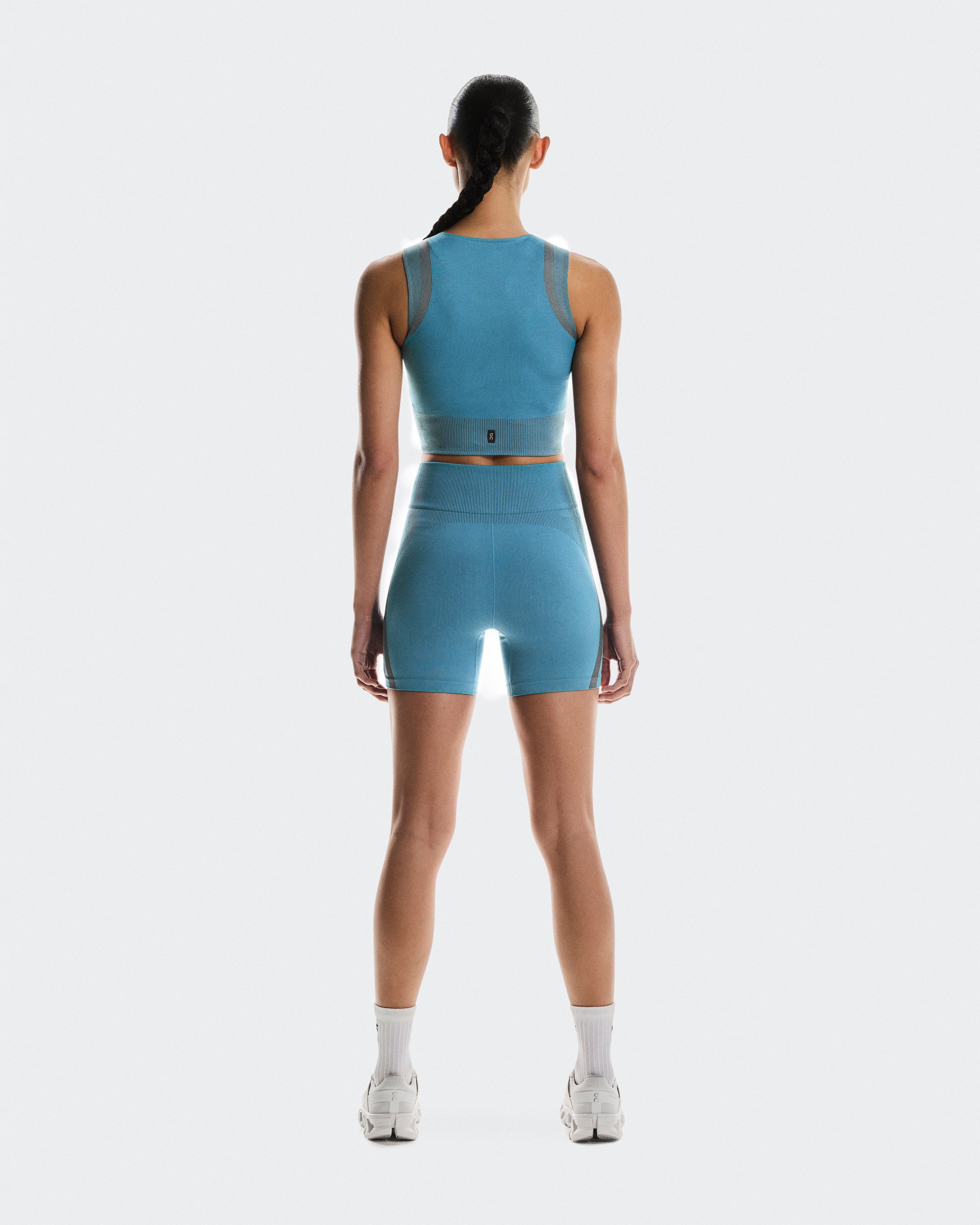 On Studio Knit Shorts Niagara | Rock (Women's)