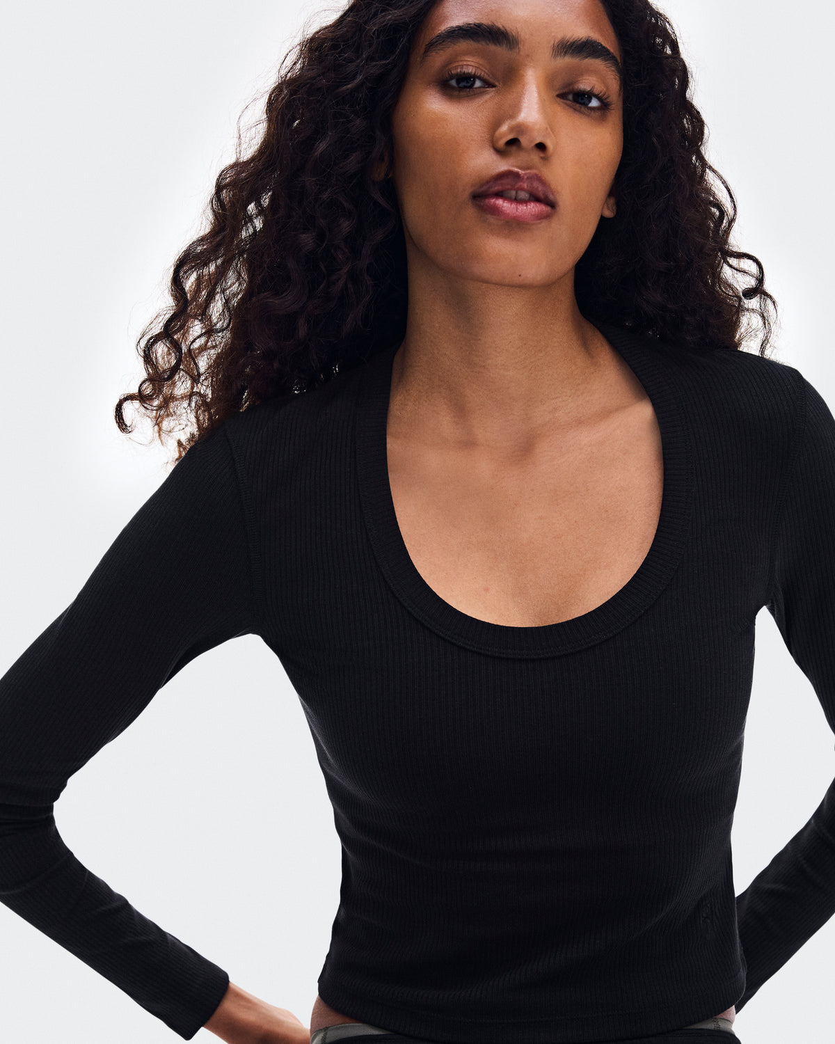 On All-Day Ribbed Long-T Black (Women'S)