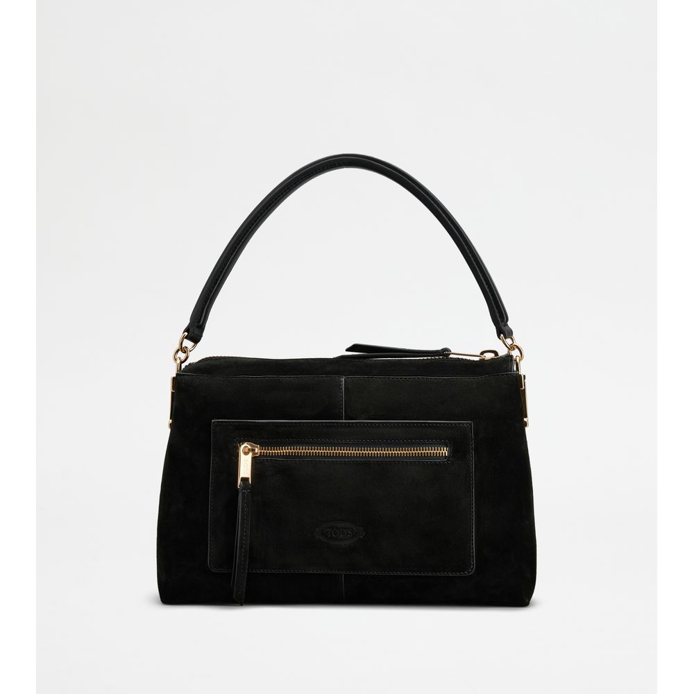 Tods T Case Bauletto In Suede Small Black