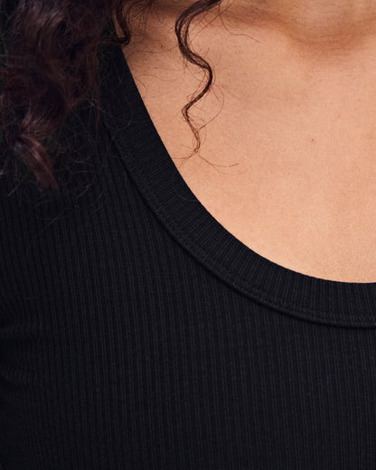 On All-Day Ribbed Long-T Black (Women'S)