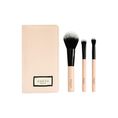 Gucci Beauty pink travel makeup brush set