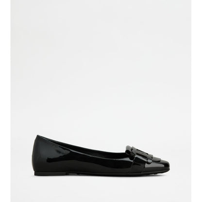 Tods Kate Ballerinas In Leather Black Womens