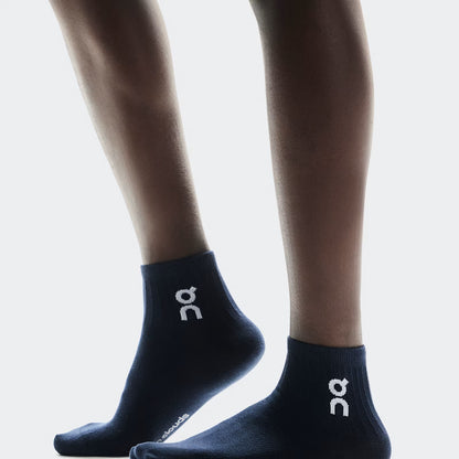 On Logo Sock Mid 3P Navy