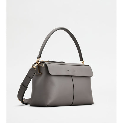 Tods T Case Bauletto In Leather Small Grey