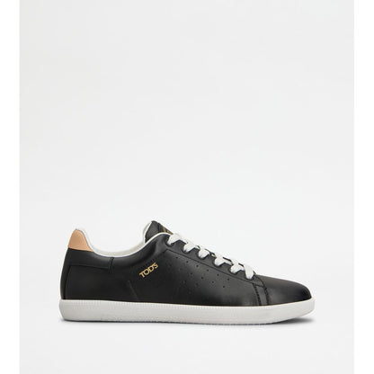 Tods Tabs Sneakers In Leather Black Natural Womens