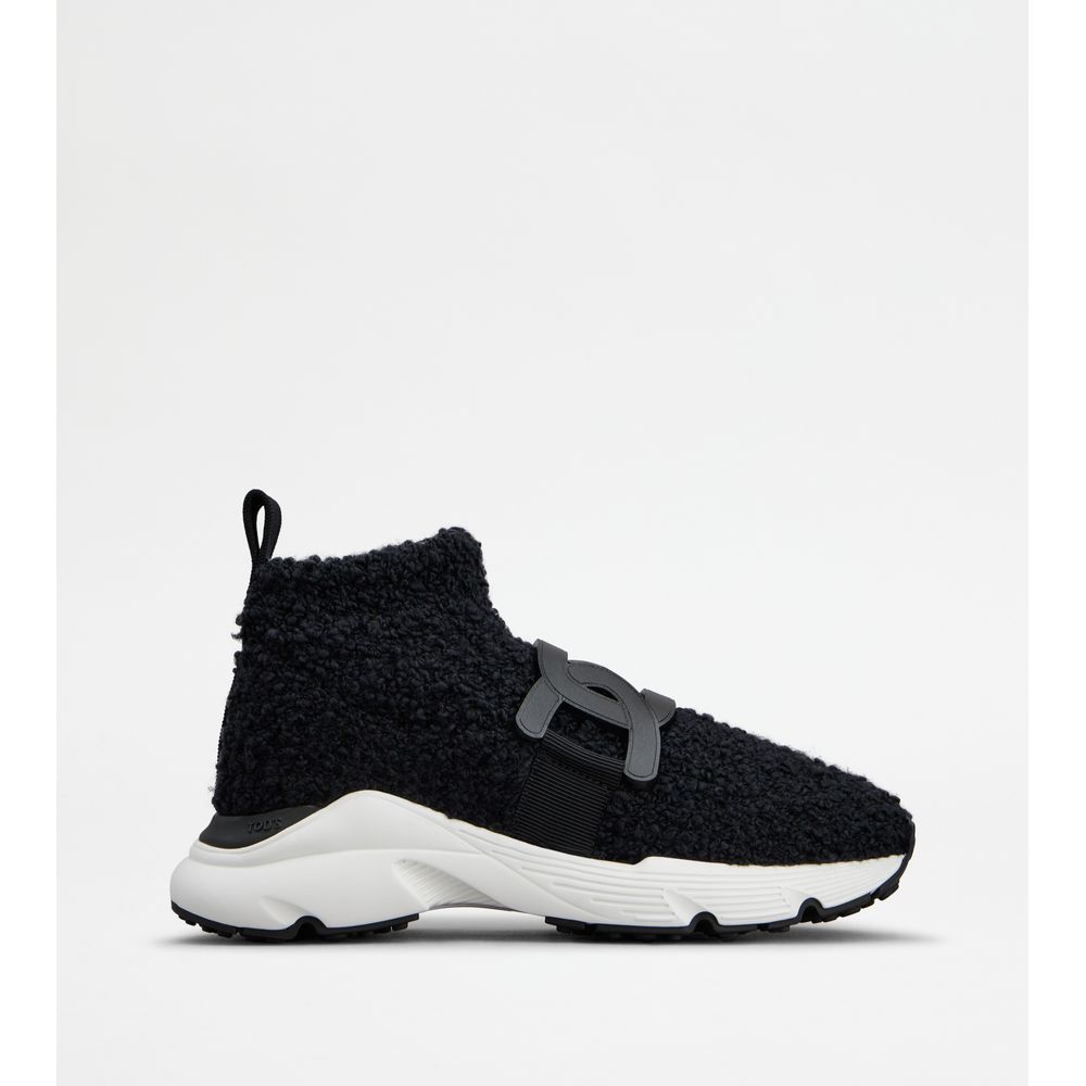 Tods Kate Slip-On Sneakers In Boucl Knit Black Womens