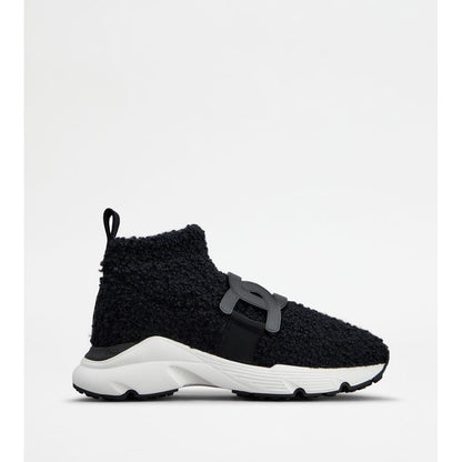 Tods Kate Slip-On Sneakers In Boucl Knit Black Womens