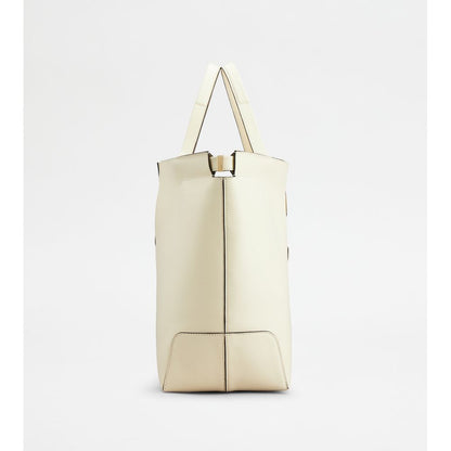 Tods Di Bag Folio In Leather Medium Off White
