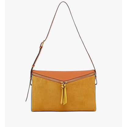 MCM Diamant 3D Shoulder Bag in Suede and Calf Leather