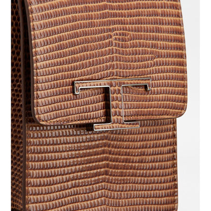 Tods T Timeless Bag In Leather Micro Brown