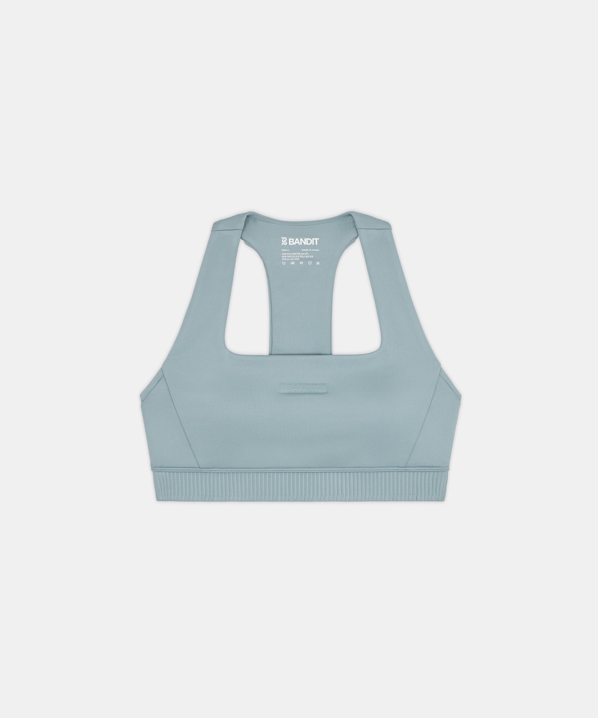 Bandit Womens Stamina V Square Neck Run Bra Tranquil Blue