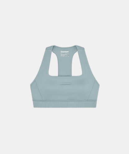 Bandit Womens Stamina V Square Neck Run Bra Tranquil Blue