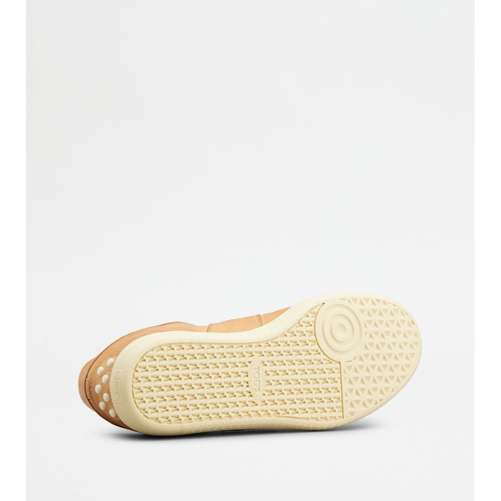 Tods Tabs Sneakers In Leather Brown Mens
