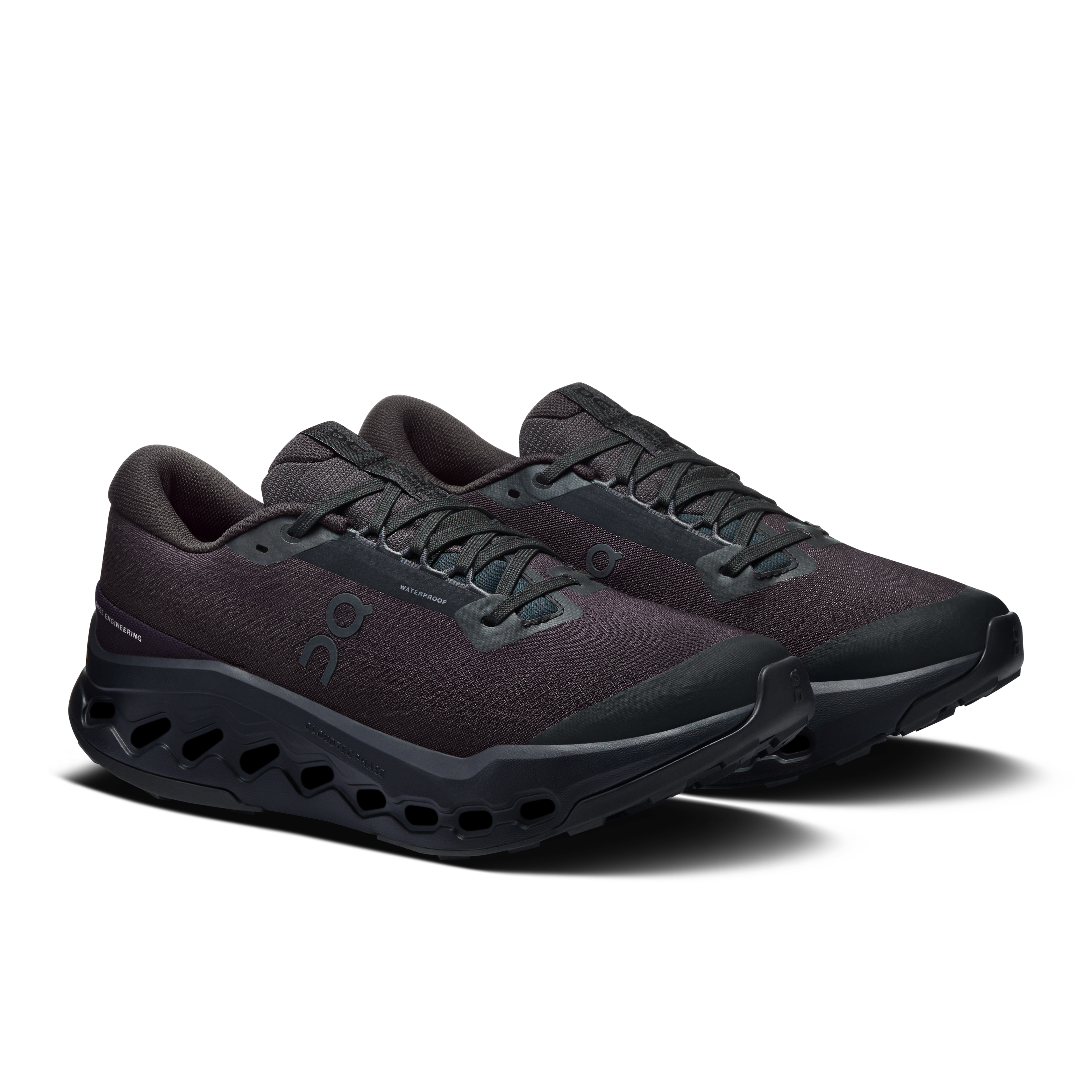 on running cloudsurfer trail 2 waterproof black (women's)