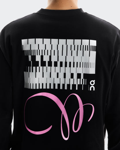 on club long-t graphic Black