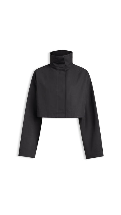 Alaïa Silk Cotton Cropped Jacket