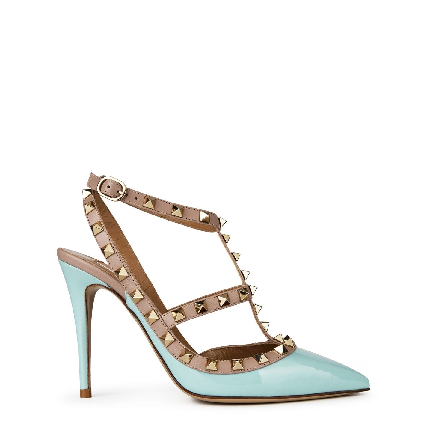  Décolleté Rockstud 100mm Pumps Blu Porcellana