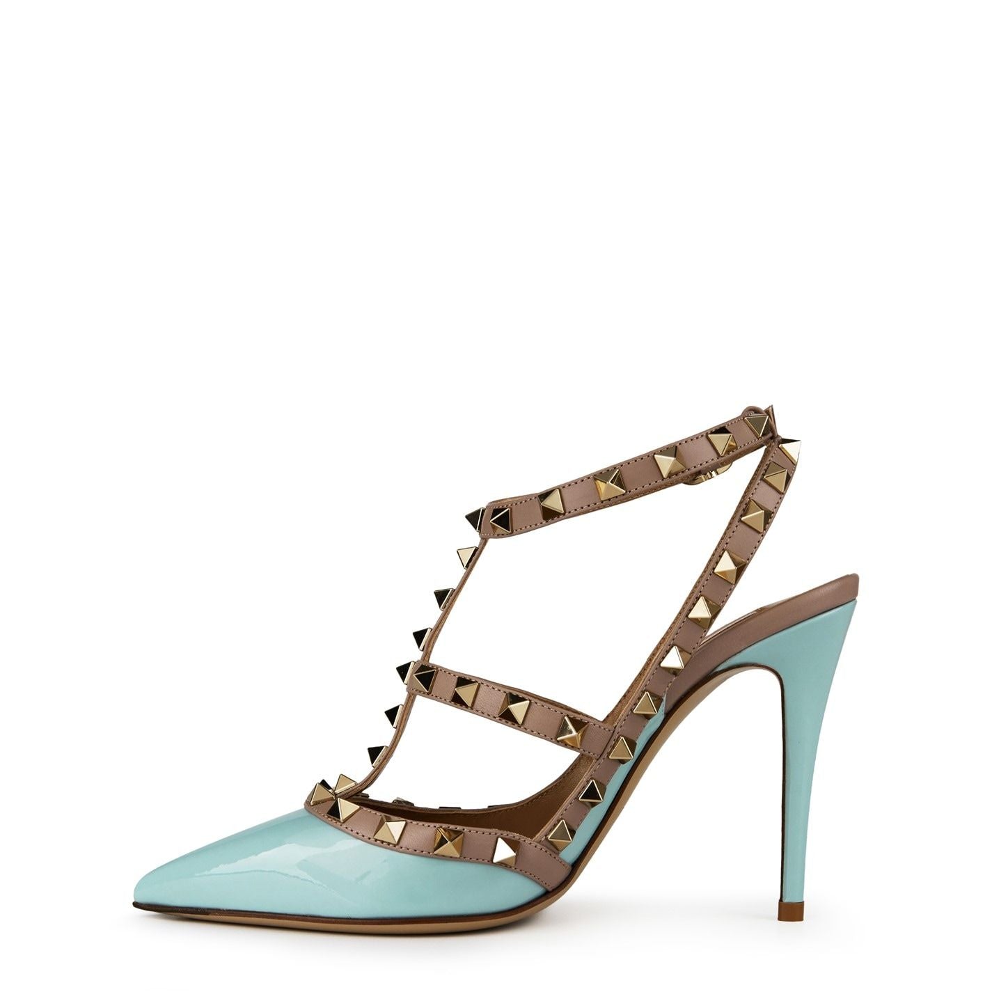  Décolleté Rockstud 100mm Pumps Blu Porcellana