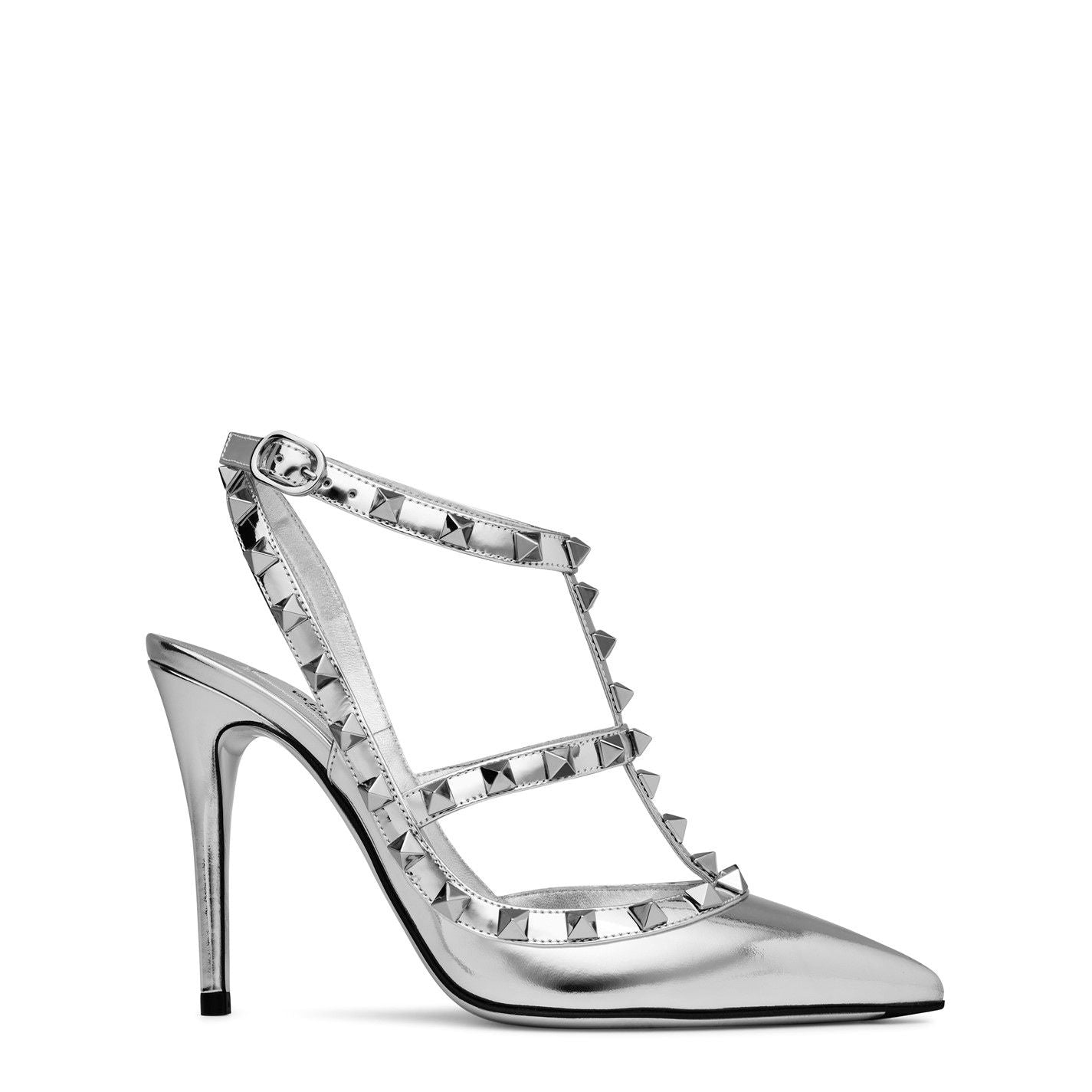  Décolleté Rockstud 100mm Pumps Silver S13