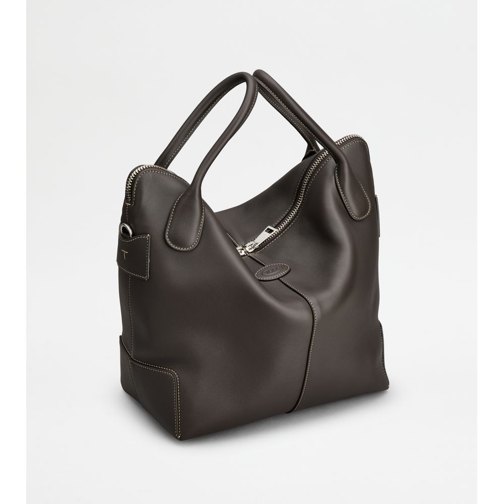 Tods Di Bag Swing In Leather Medium Brown