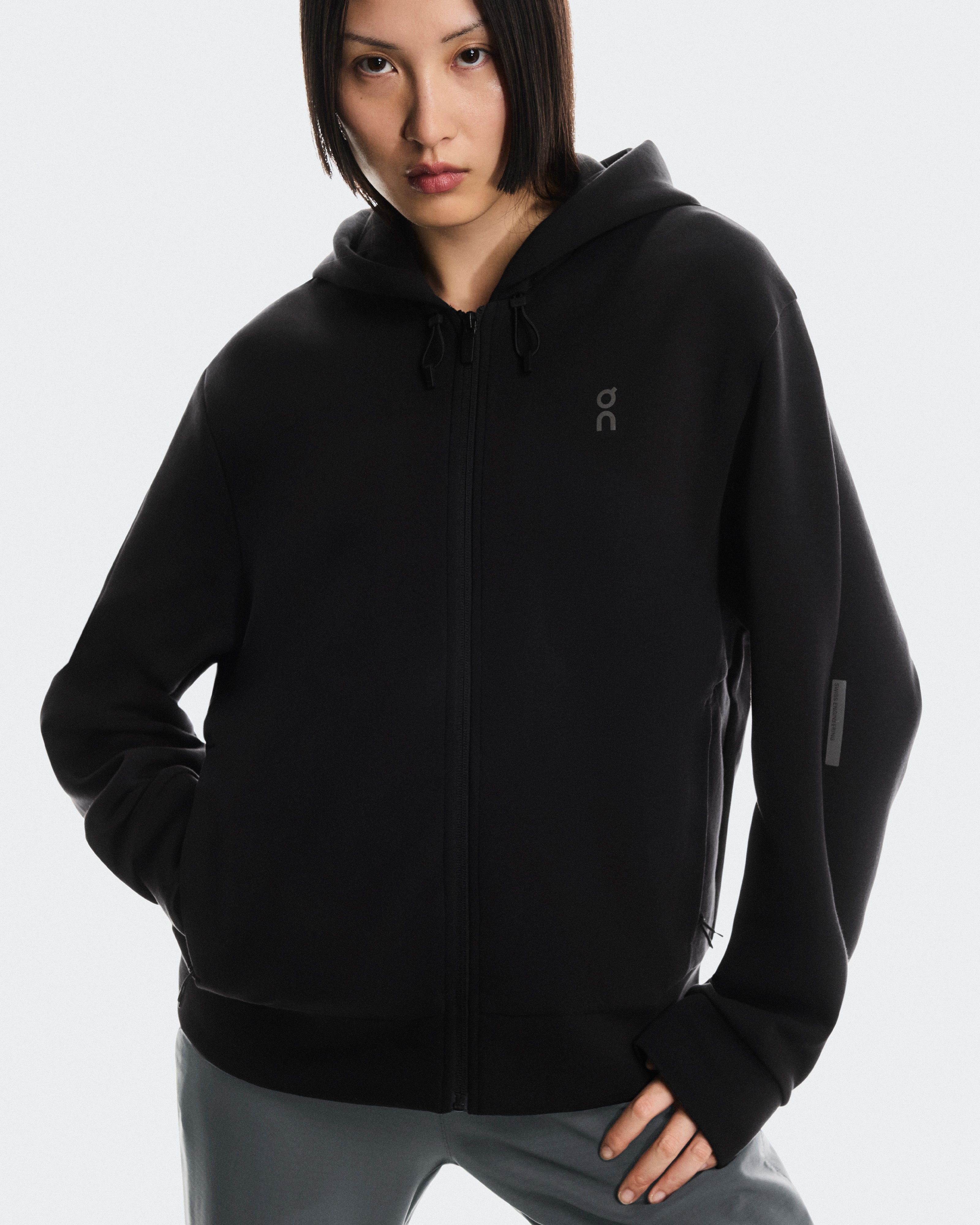 On Focus Tech Zip Hoodie Black (Women's)