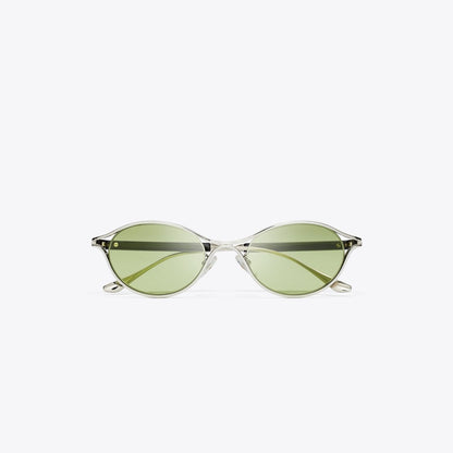 Tory Burch Deco Runway Sunglasses SILVER/GREEN