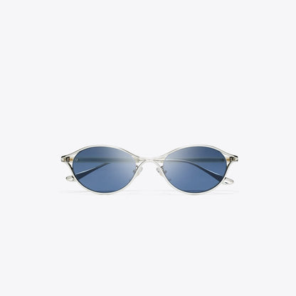Tory Burch Deco Runway Sunglasses SILVER/DARK BLUE
