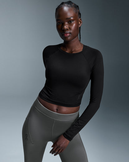 On Studio Long-T Crop Black (Women's)