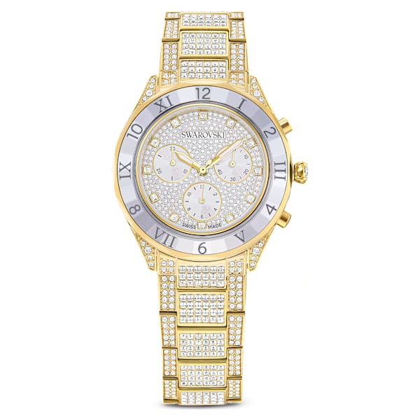 Swarovski Dextera Lux Watch Swiss Made Metal Bracelet Gold Tone Gold-Tone Finish SW5715447